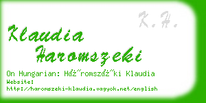 klaudia haromszeki business card